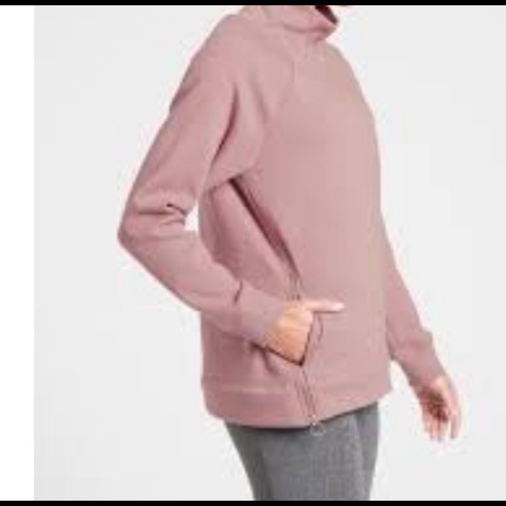 Athleta Cozy Karma Side Zip Funnel Neck pullover - size XLT.  Mauve color